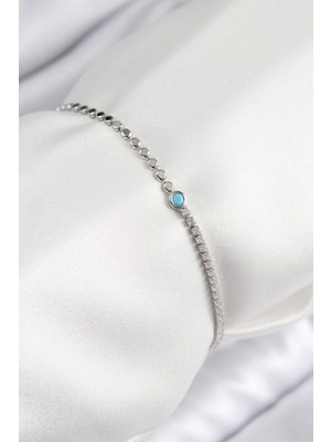 Bfs Pirinç Zirkon Taşlı Boncuk Model Ezme Zincir Gümüş Renk Kadın Bileklik