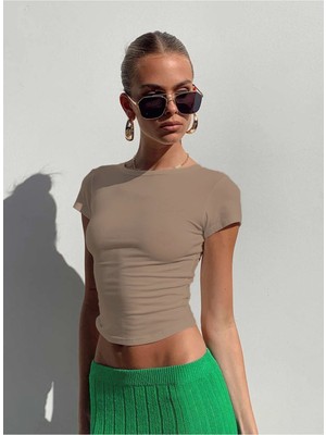 Bisiklet Yaka Basic Kısa Kollu Esnek Body