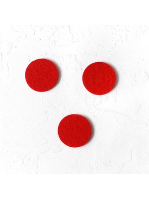 Keçe Süs Daire, Kırmızı 3 Adet