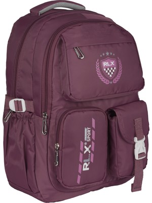 Relaxion Su Geçirmez Çok Gözlü Okul Sırt Çantası Bordo 2058