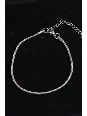 Bfs 316L Çelik Oval Italyan Model Gümüş Renk Erkek Bileklik