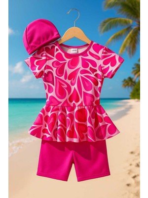 Üç Parça Kız Çocuk Boneli Mayo