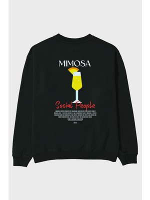 Mimosa Arka Baskılı Oversize Sweatshirt Erkek Kadın Unisex
