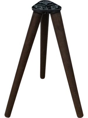 Koyu Meşe 38 cm Konik Ahşap Mobilya Ayağı – 3’ Adet Ahşap Ayak  (Koltuk, Puf, Tv Ünitesi, Dresuar, Orta Sehpa Için – Girişli Bağlantı Aparatı Dahil)