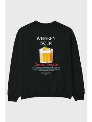  sour arka baskılı oversize sweatshirt erkek kadın unisex