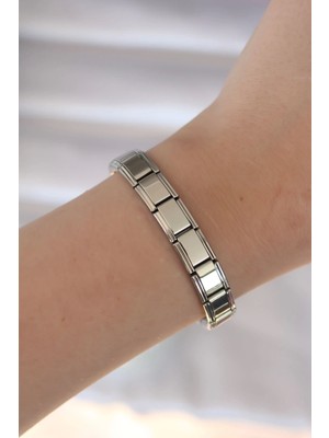 Bfs 316L Çelik Gümüş Renk Yazısız Nomination Model Kadın Bileklik