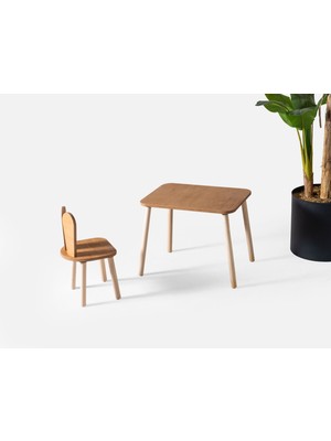 Montissori Çocuk Çalışma Masası 2 Bunny Sandalye Takım