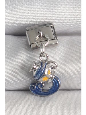 Bfs 316L Çelik Gümüş Renk Sallantı Kova Burç Model Nomination Charm