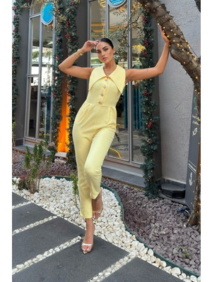 Geniş Yaka Detaylı Cepli Tulum 50335