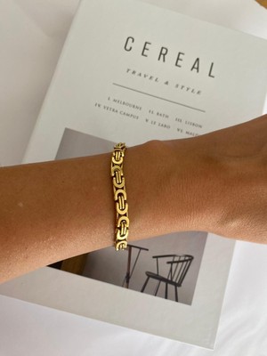 Stainless Steel Çelik Kral Model Gold Bileklik