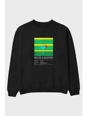 Blue Lagoon Ön Baskılı Oversize Sweatshirt Erkek Kadın Unisex