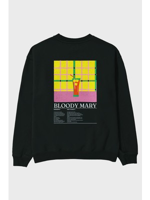 Bloody Mary Arka Baskılı Oversize Sweatshirt Erkek Kadın Unisex