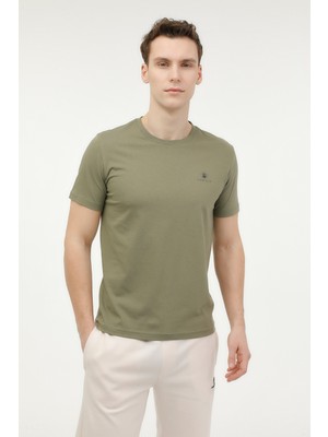 Lumberjack M-CT102 Bsc C Nk T-Sh 4fx Haki Erkek Kısa Kol T-Shirt