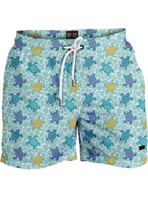 4-16 Yaş Su Itici Özellikli Dijital Baskılı Çocuk Deniz Şort Mayo // 1085