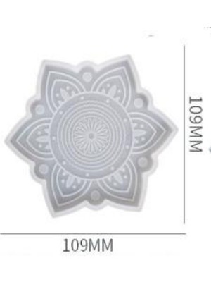 ElHobi çiçek desenli dekoratif silikon kalıp - 109x109 mm-Kod:389