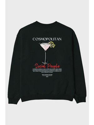 Cosmopolitan Arka Baskılı Oversize Sweatshirt Erkek Kadın Unisex