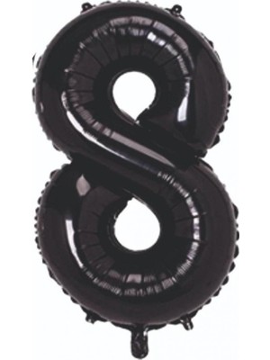 8 Yaş Siyah Folyo Balon 34 Inc 76 cm