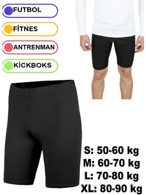 Liggo Siyah Likralı Sporcu Taytı Futbol Tayt Şort Altı Tayt S Beden İçin Rahat Tasarım