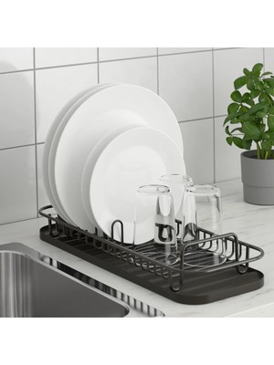 IKEA 2 Parça Bulaşıklık Uzunluk 47.8 cm Tezgah Üstü Mutfak Bulaşıklığı Siyah Renk Genişlik 17.4 cm Bulaşık Sepeti