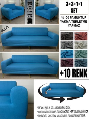 %100 Pamuk Fransız Kumaş 3+3+1+1 Komple Giydirme Kanepe&çekyat, Bohem, Porto, Vb Model Koltuk Kılıfı