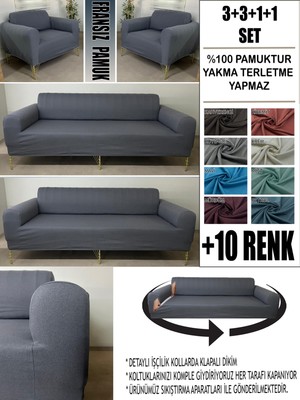 %100 Pamuk Fransız Kumaş 3+3+1+1 Komple Giydirme Kanepe&çekyat, Bohem, Porto, Vb Model Koltuk Kılıfı