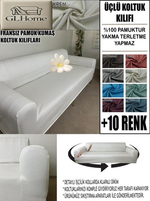 %100 Pamuk Fransız Kumaş 3 Lü Komple Giydirme Kanepe & Çekyat, Bohem, Porto, Vb. Model Koltuk Kılıfı