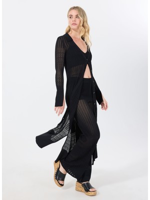 Boss Bisiklet Yaka Düz Siyah Standart Kadın Elbise 50535494