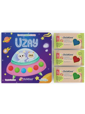 Uzay Ilk Oyun Hamuru Aktivitesi Ve 3x50 Gr Doğal Oyun Hamuru