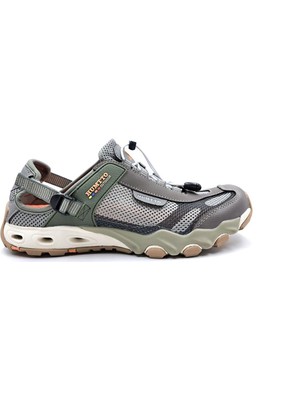 Humtto Erkek Trekking Spor Sandalet Ayakkabı Haki Deri Eva Taban ile Günlük Kullanım İçin
