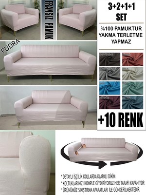 %100 Pamuk Fransız Kumaş 3+2+1+1 Komple Giydirme Kanepe&çekyat, Bohem, Vb. Model Koltuk Kılıfı