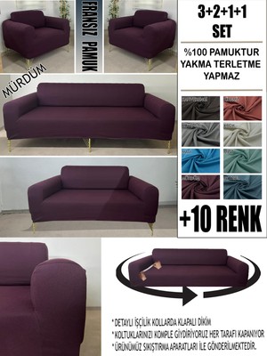 %100 Pamuk Fransız Kumaş 3+2+1+1 Komple Giydirme Kanepe&çekyat, Bohem, Vb. Model Koltuk Kılıfı