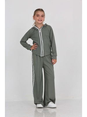 Toontoy Kız Çocuk Şerit Detaylı Eşofman Takım