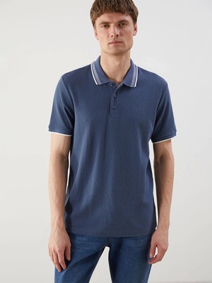 Lcwaıkıkı Classic Indigo Polo Yaka Kısa Kollu Erkek Tişört