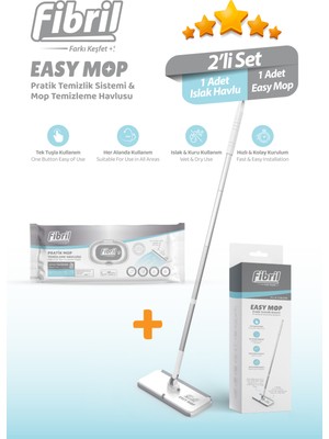 Fibril Easy Mop Pratik Temizlik Sistemi + 1 Paket Temizleme Havlusu 40 Yaprak