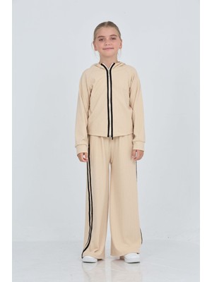 Toontoy Kız Çocuk Şerit Detaylı Eşofman Takım