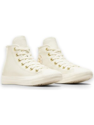 Converse A12760C Chuck Taylor All Star Hi Deri Sneaker Krem Kadın Ayakkabı