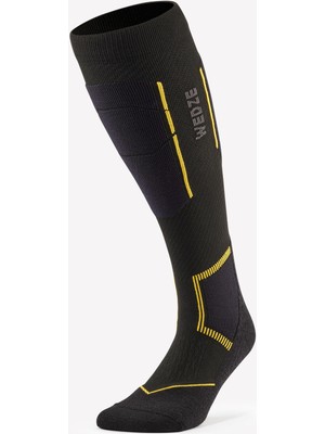 Wedze Yetişkin Kayak Çorabı - Merinos Yün - Siyah/bordo - 500