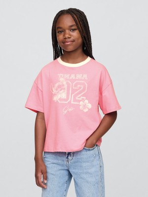 Gap Kız Çocuk Açık Pembe Lilo & Stitch Grafik T-Shirt