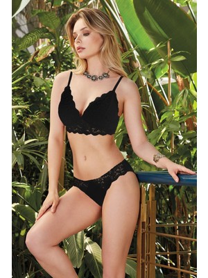 4305-PUSH-UP Dantel Detaylı Sütyen Takım