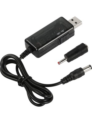 USB 5V/ 9V 12 Volt Dönüştürücü Kablosu, LED Göstergeli Voltaj Yükseltici 5 Volt Giriş 12V-9V Çıkış