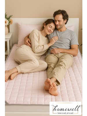 Homewell  Saf Ingiliz Yünü Hipoalerjenik Yıkanabilir Çift Kişilik Yorgan Pembe