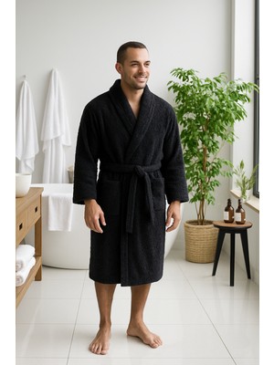 Bukle Bornoz, Şal Yaka Bornoz ,%100 Pamuklu Kadın / Erkek Unisex Bornoz