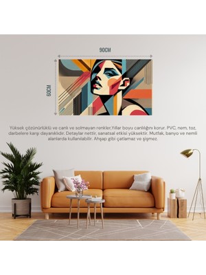 Soyut Kadın Temalı 03 Çerçevesiz 90X60CM Pvc Tablo