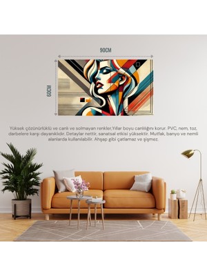 Soyut Kadın Temalı 04 Çerçevesiz 90X60CM Pvc Tablo