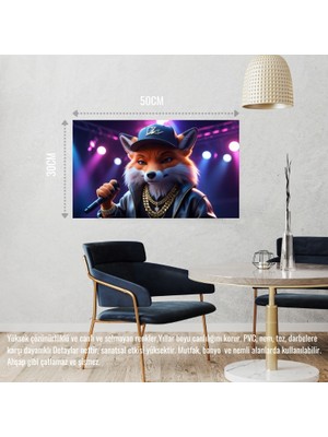 Rapçi Tilki 01 Çerçevesiz 50X30 cm Pvc Tablo