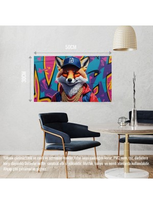 Rapçi Tilki 02 Çerçevesiz 50X30 cm Pvc Tablo