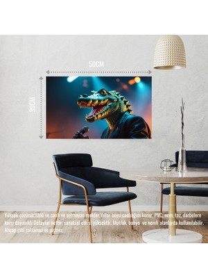 Rapçi Timsah 07 Çerçevesiz 50X30 cm Pvc Tablo
