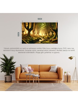 doğa ve manzara  orman 01 çerçevesiz 90x60cm pvc tablo