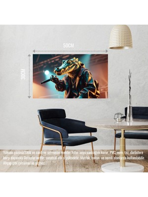 Rapçi Timsah 06 Çerçevesiz 50X30 cm Pvc Tablo