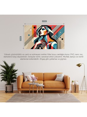 Soyut Kadın Temalı 01 Çerçevesiz 90X60CM Pvc Tablo